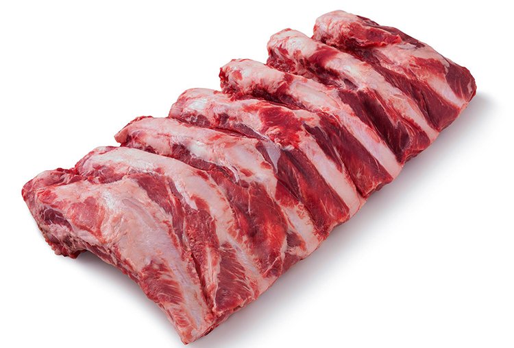 Raw beef back ribs