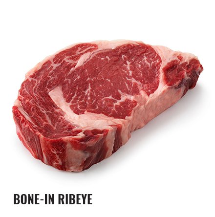 Raw bone-in ribeye