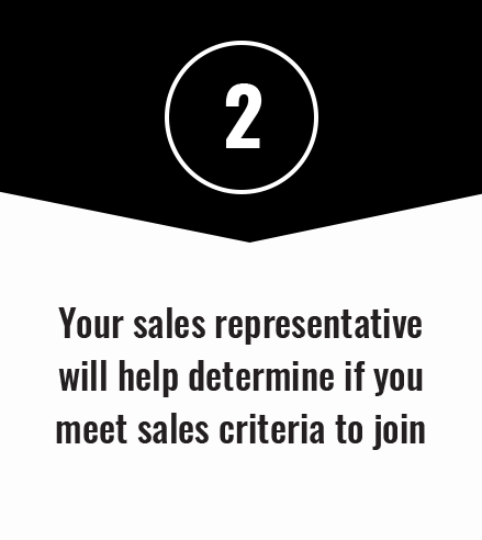Your sales rep will help determine if you meet sales criteria