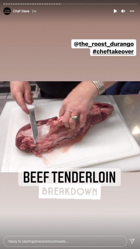 Chef Dave preparing beef tenderloin