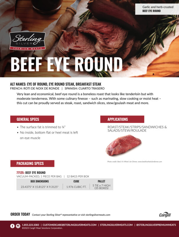 Beef Eye Round Sell Sheet