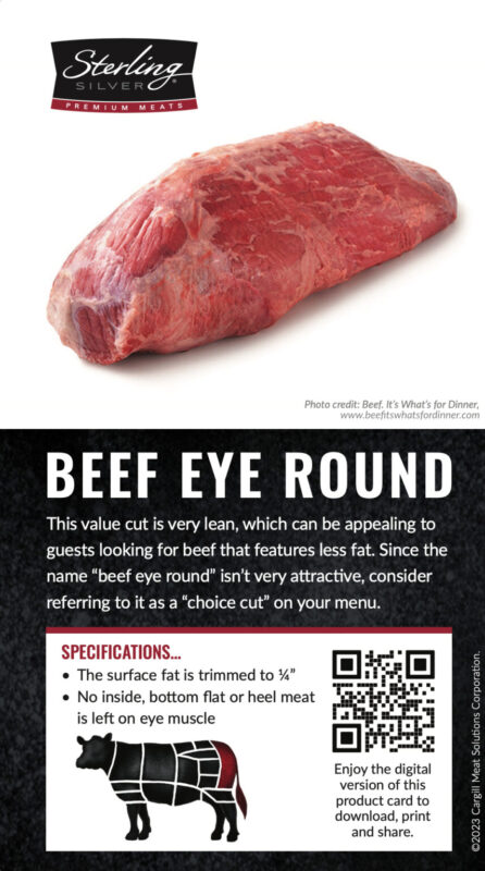 Beef Eye Round Cut Overview